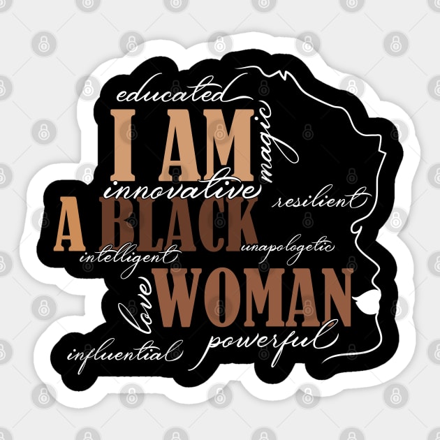 I Am Black Woman Educated Melanin Black History Month women history Sticker by Gaming champion